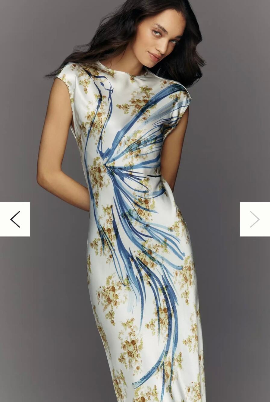 Maeve Anthropologie Mock-Neck Midi Slip Dress Sz Small NWT